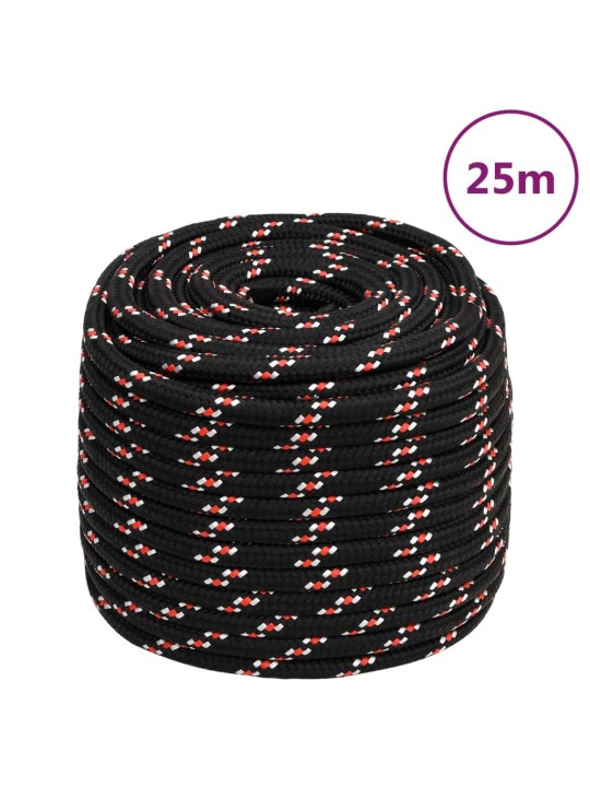 Laivu virve, melna, 16 mm, 25 m, polipropilēns