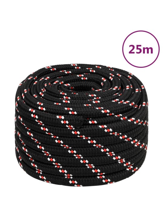 Laivu virve, melna, 20 mm, 25 m, polipropilēns