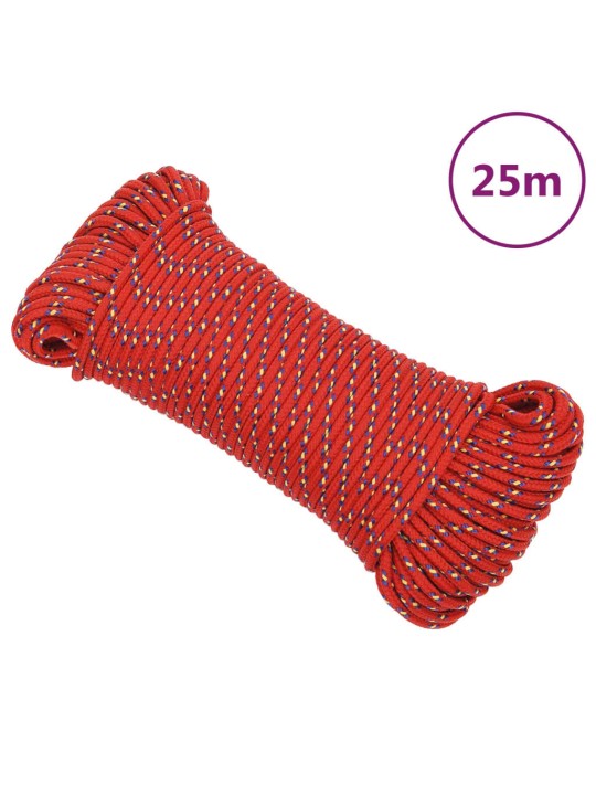 Laivu virve, sarkana, 3 mm, 25 m, polipropilēns