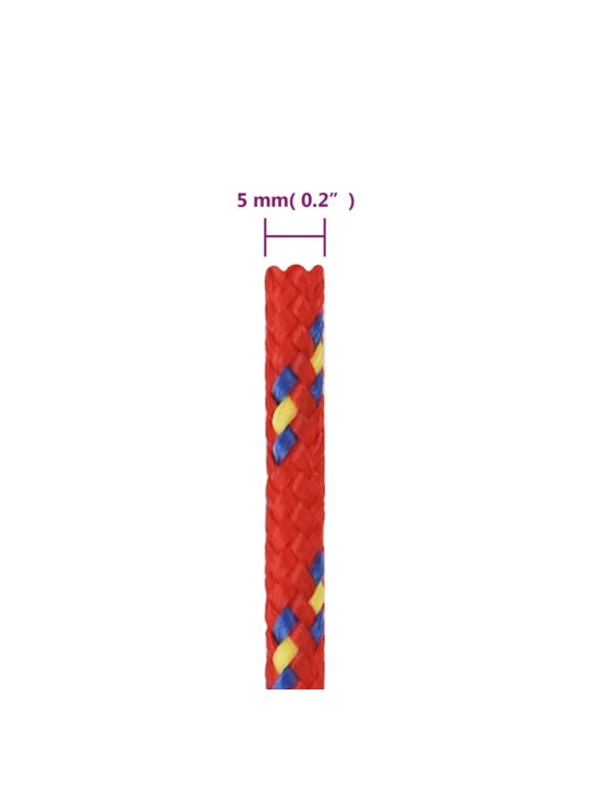 Laivu virve, sarkana, 5 mm, 25 m, polipropilēns