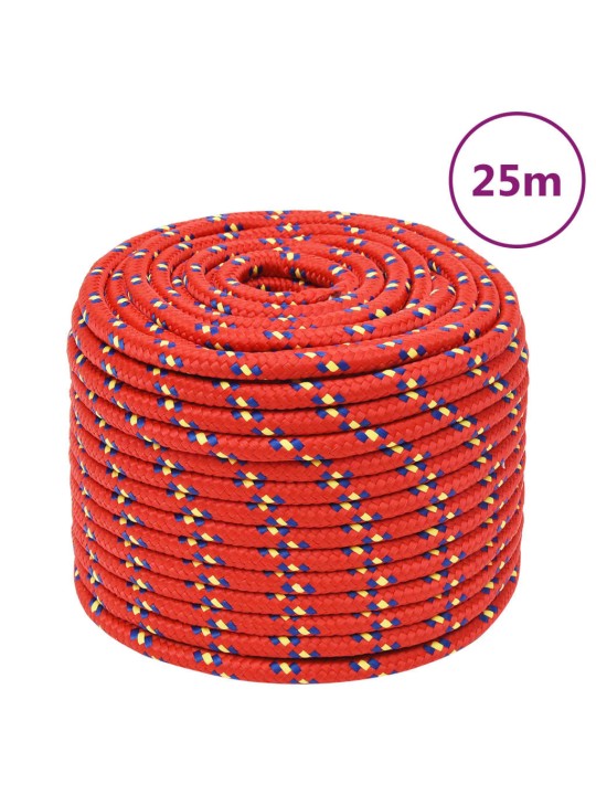 Laivu virve, sarkana, 14 mm, 25 m, polipropilēns