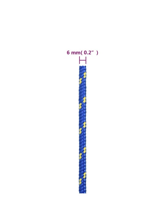 Laivu virve, zila, 6 mm, 25 m, polipropilēns