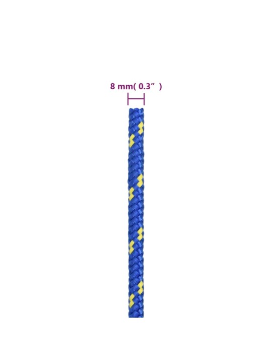 Laivu virve, zila, 8 mm, 25 m, polipropilēns