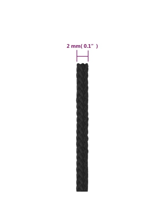 Laivu virve, melna, 2 mm, 100 m, polipropilēns