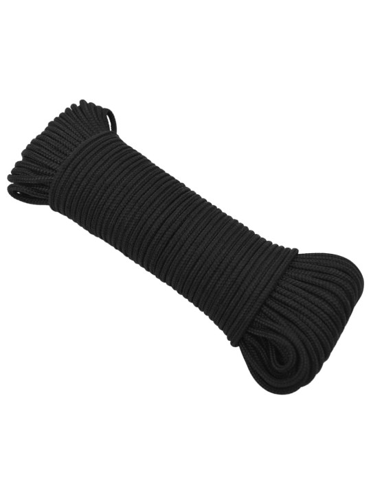 Laivu virve, melna, 4 mm, 25 m, polipropilēns