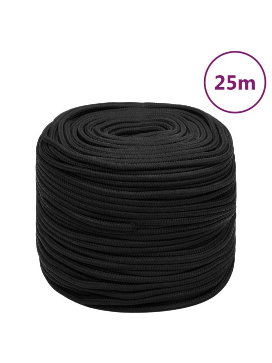 Laivu virve, melna, 8 mm, 25 m, polipropilēns