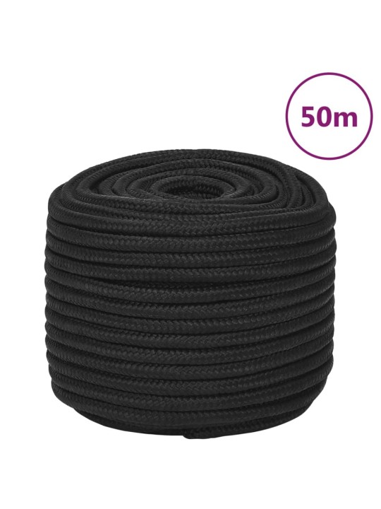 Laivu virve, melna, 12 mm, 50 m, polipropilēns
