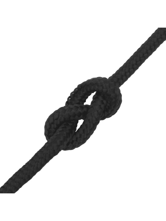 Laivu virve, melna, 14 mm, 25 m, polipropilēns