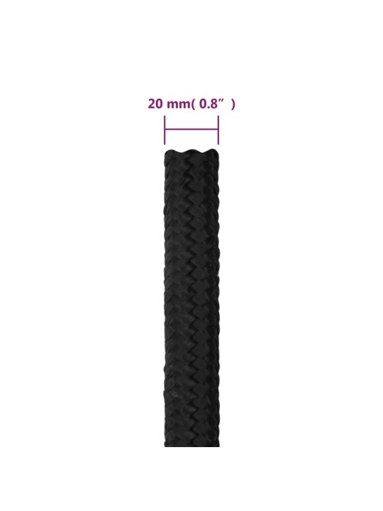 Laivu virve, melna, 20 mm, 50 m, polipropilēns