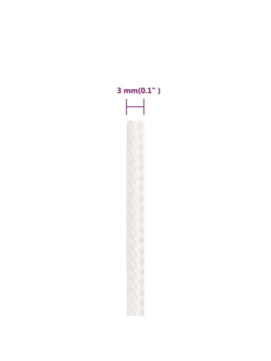 Laivu virve, balta, 3 mm, 25 m, polipropilēns