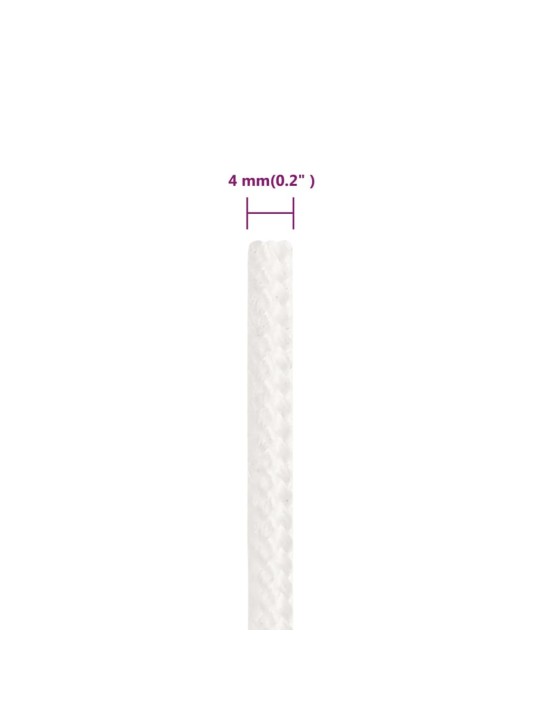 Laivu virve, balta, 4 mm, 100 m, polipropilēns