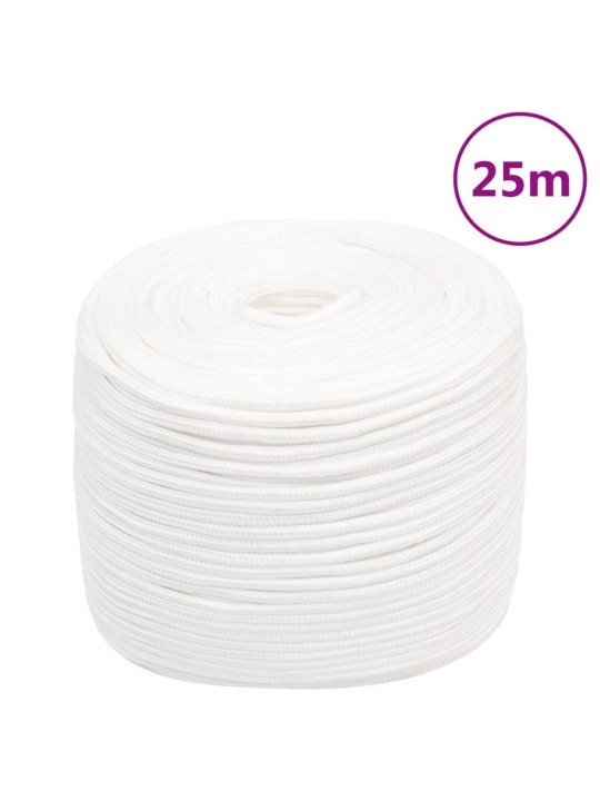 Laivu virve, balta, 8 mm, 25 m, polipropilēns