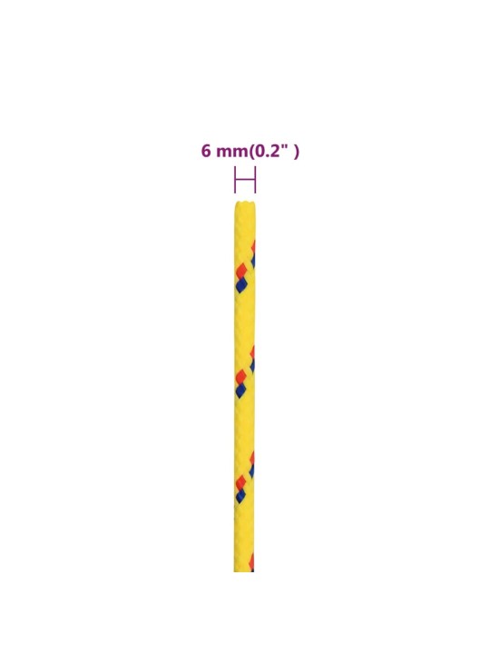 Laivu virve, dzeltena, 6 mm, 25 m, polipropilēns