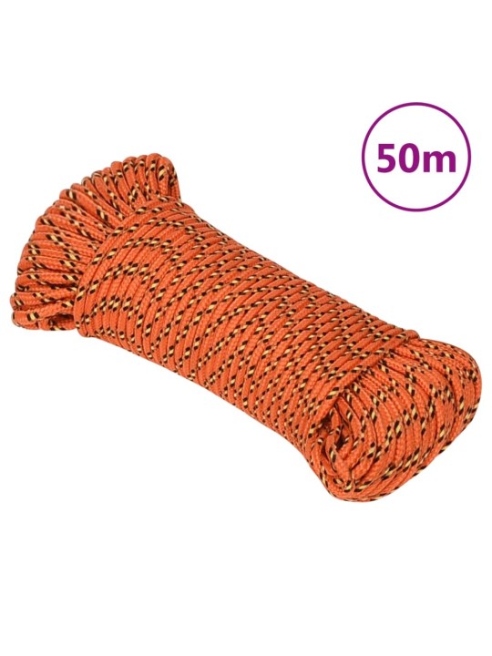 Laivu virve, oranža, 5 mm, 50 m, polipropilēns