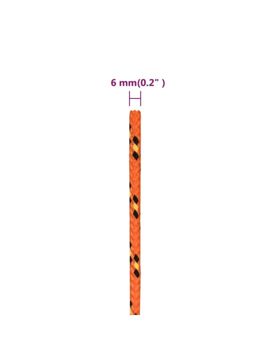 Laivu virve, oranža, 6 mm, 50 m, polipropilēns