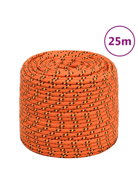 Laivu virve, oranža, 8 mm, 25 m, polipropilēns