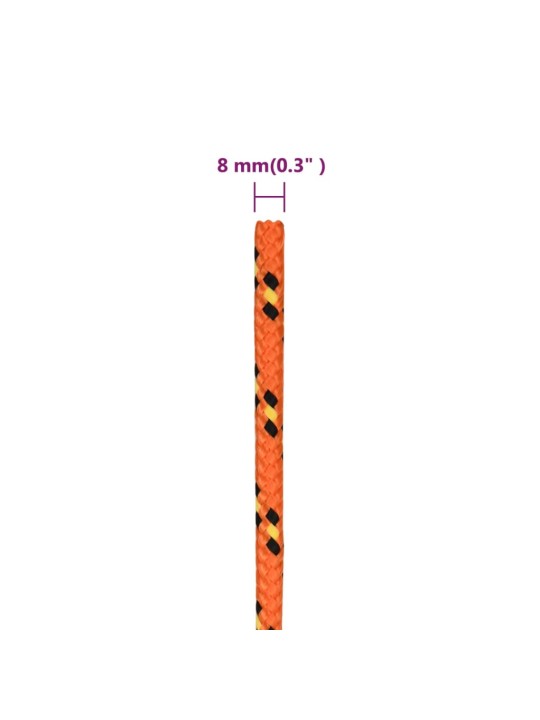 Laivu virve, oranža, 8 mm, 100 m, polipropilēns