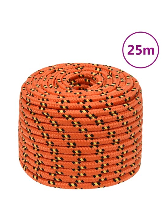 Laivu virve, oranža, 12 mm, 25 m, polipropilēns