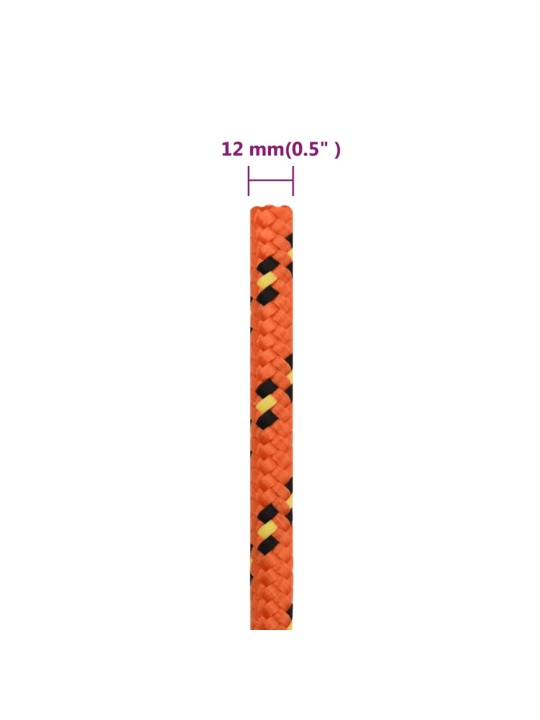 Laivu virve, oranža, 12 mm, 25 m, polipropilēns