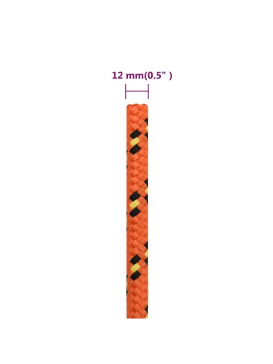 Laivu virve, oranža, 12 mm, 100 m, polipropilēns