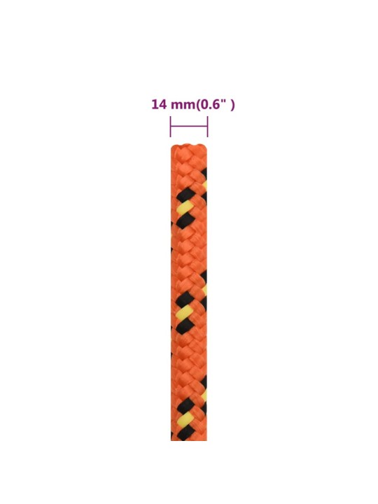 Laivu virve, oranža, 14 mm, 250 m, polipropilēns