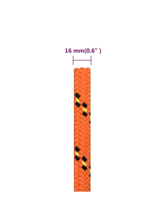 Laivu virve, oranža, 16 mm, 250 m, polipropilēns