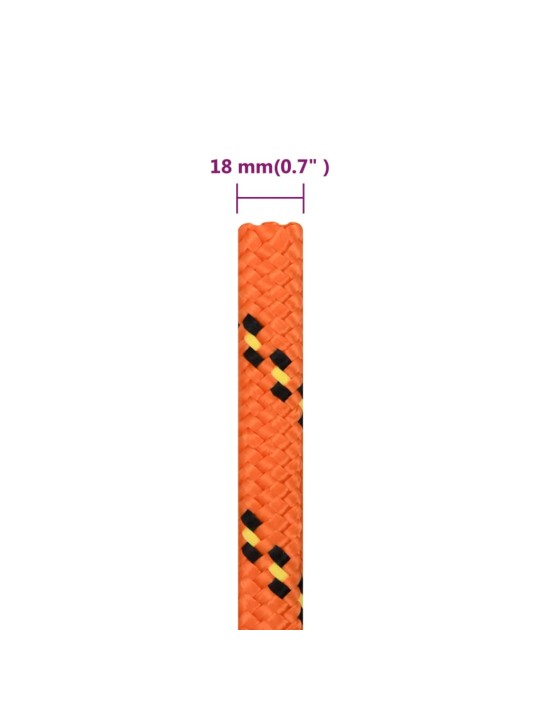 Laivu virve, oranža, 18 mm, 25 m, polipropilēns