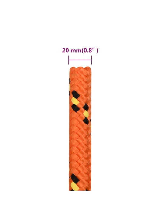Laivu virve, oranža, 20 mm, 25 m, polipropilēns