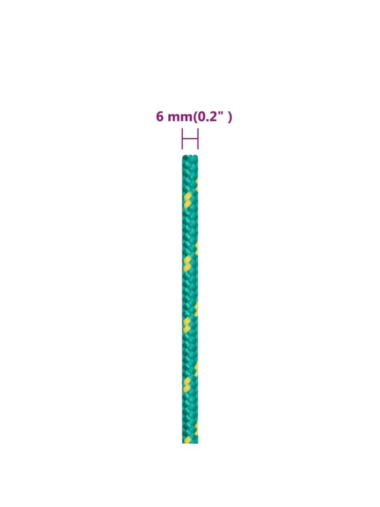 Laivu virve, zaļa, 6 mm, 25 m, polipropilēns