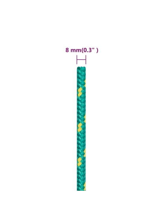 Laivu virve, zaļa, 8 mm, 25 m, polipropilēns