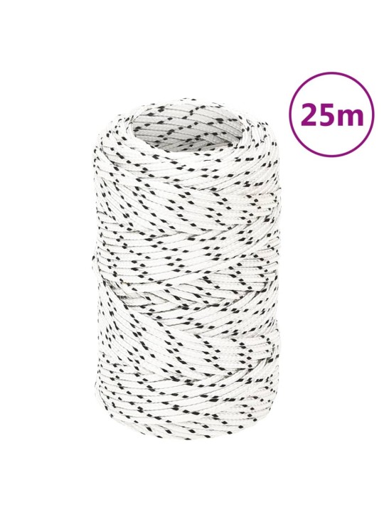 Pīta laivu virve, balta, 1 mmx25 m, poliesters