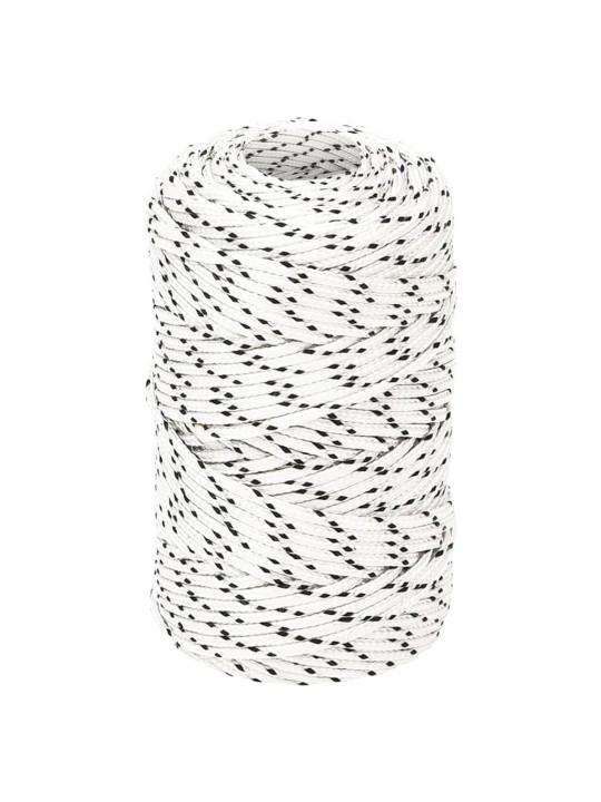 Pīta laivu virve, balta, 2 mm, 100 m, poliesters
