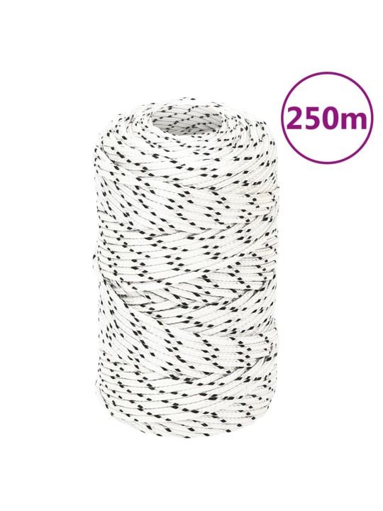 Pīta laivu virve, balta, 2mm, 250 m, poliesters