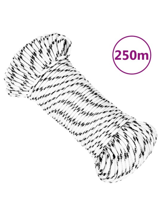 Pīta laivu virve, balta, 3 mm, 250 m, poliesters