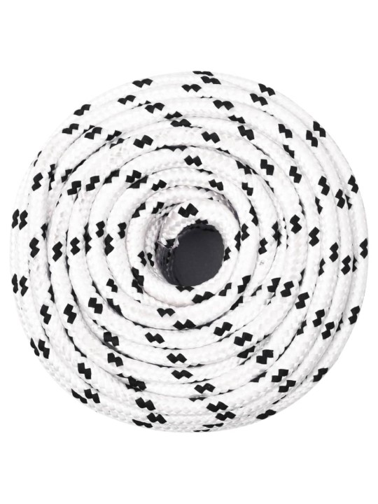 Pīta laivu virve, poliesters, 6 mm, 100 m, balta, poliesters