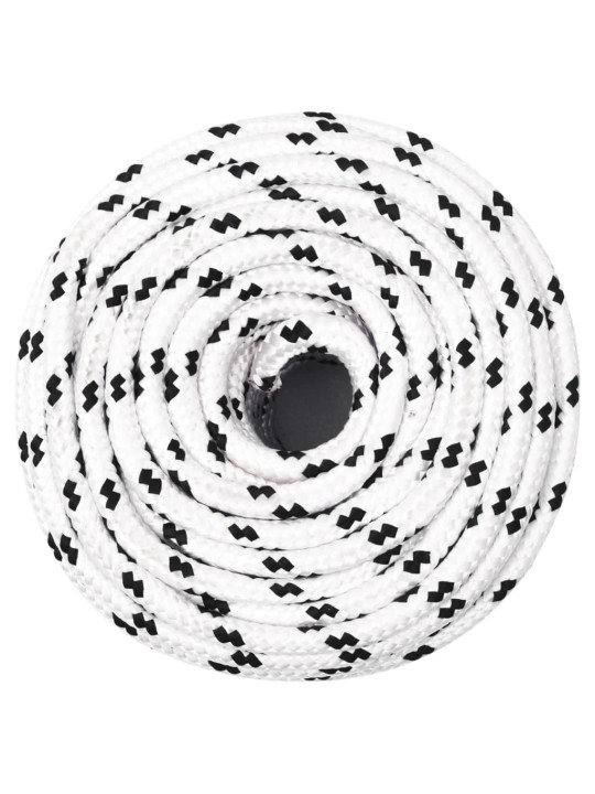 Pīta laivu virve, poliesters, 8 mm, 100 m, balta, poliesters