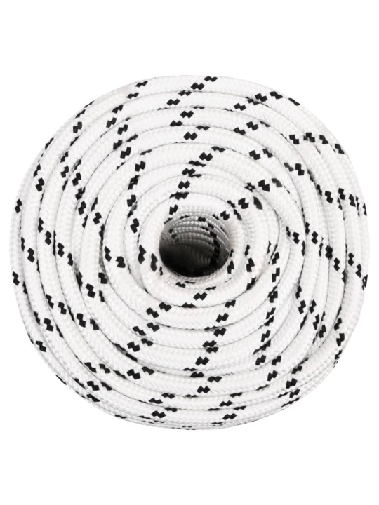 Pīta laivu virve, poliesters, 12 mm, 100 m, balta, poliesters