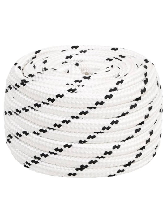 Pīta laivu virve, poliesters, 16 mm, 50 m, balta, poliesters