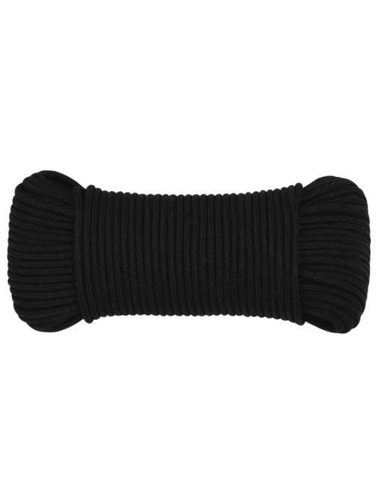 Darba virve, melna, 5 mm, 100 m, poliesters
