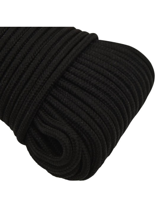 Darba virve, melna, 5 mm, 100 m, poliesters
