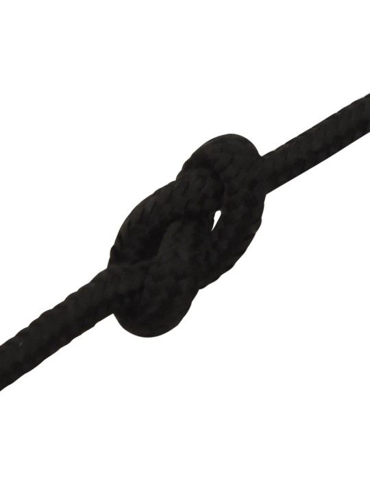 Darba virve, melna, 5 mm, 100 m, poliesters