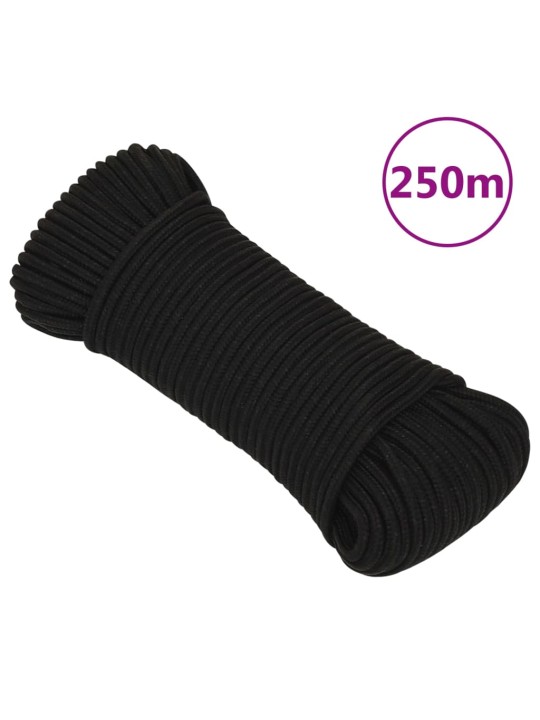 Darba virve, melna, 5 mm, 250 m, poliesters