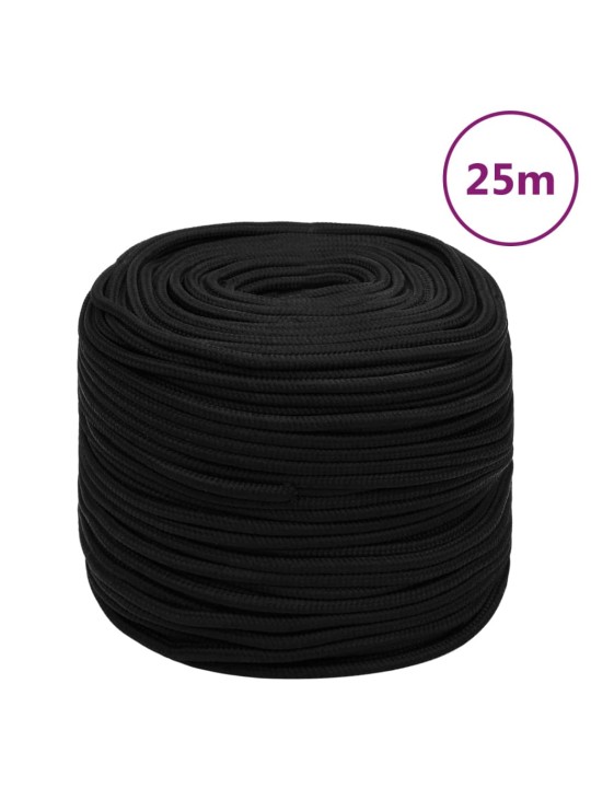 Darba virve, melna, 10 mm, 25 m, poliesters