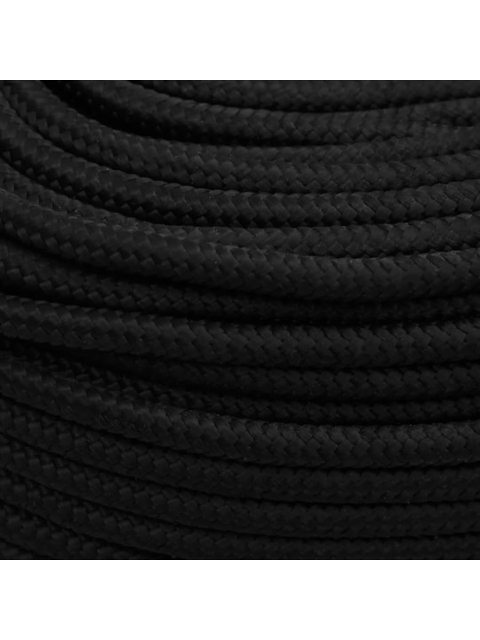 Darba virve, melna, 10 mm, 25 m, poliesters