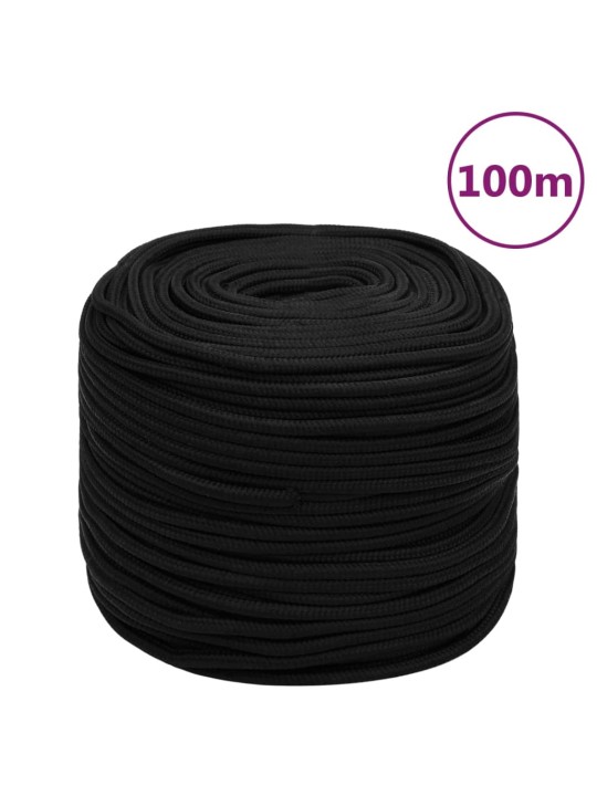 Darba virve, melna, 10 mm, 100 m, poliesters