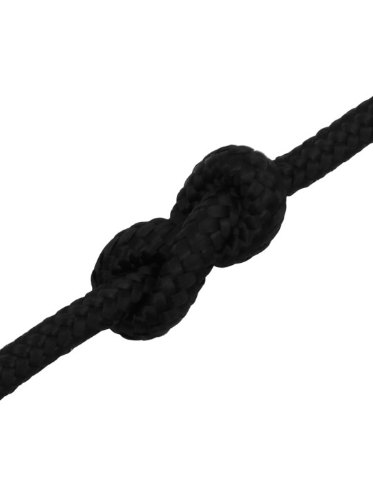 Darba virve, melna, 10 mm, 100 m, poliesters