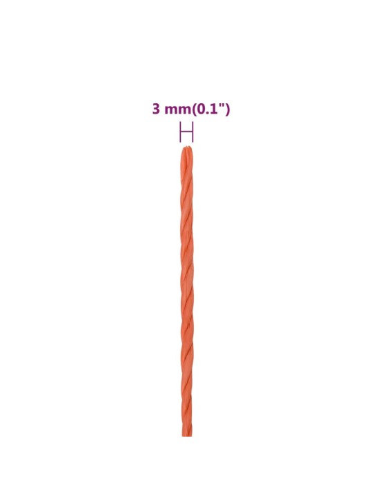 Laivu virve, oranža, 3 mm, 25 m, polipropilēns