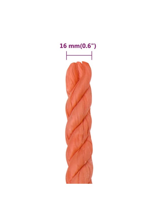 Darba virve, oranža, 16 mm, 25 m, polipropilēns