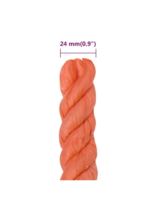 Darba virve, oranža, 24 mm, 50 m, polipropilēns