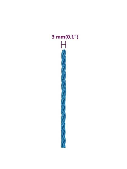 Darba virve, zila, 3 mm, 100 m, polipropilēns